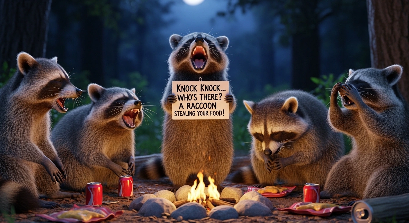 Raccoon Jokes About Food Obsession