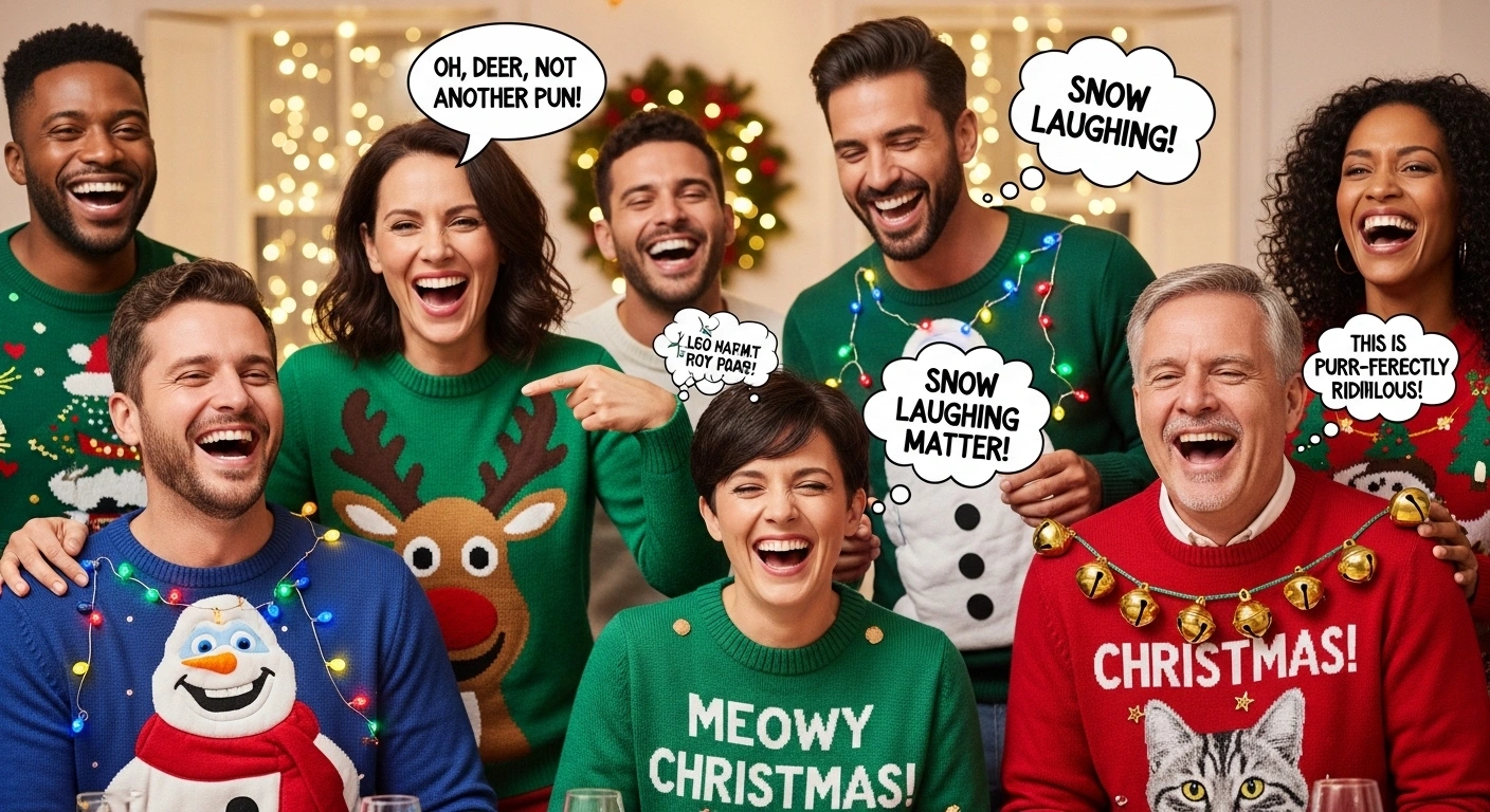 Ugly Sweater Puns for Holiday Baking Nights