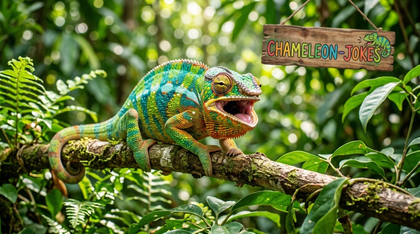 Chameleon Snack Jokes That Steal Food Silently