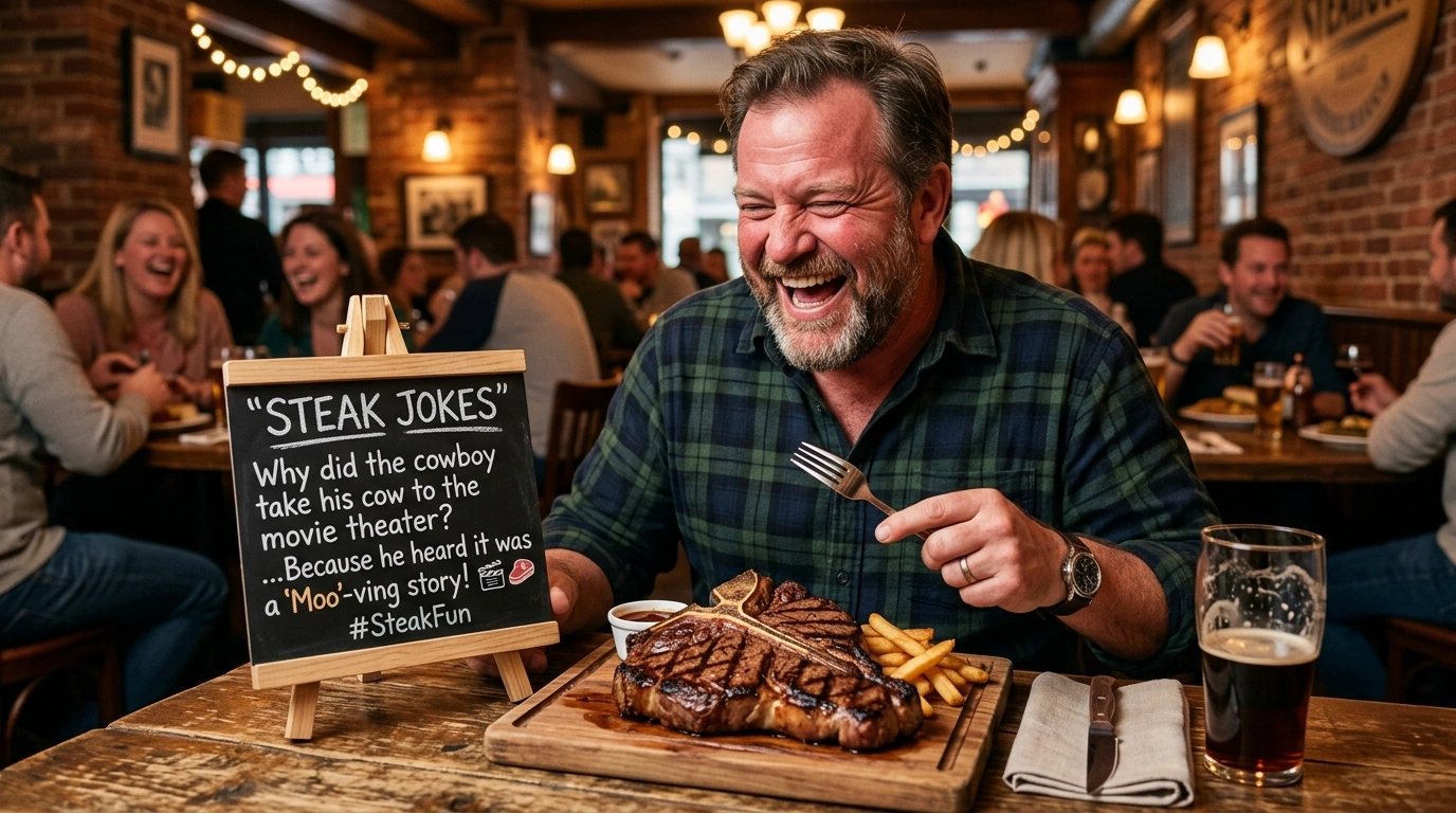 Steak Jokes in Fancy Dinner Life