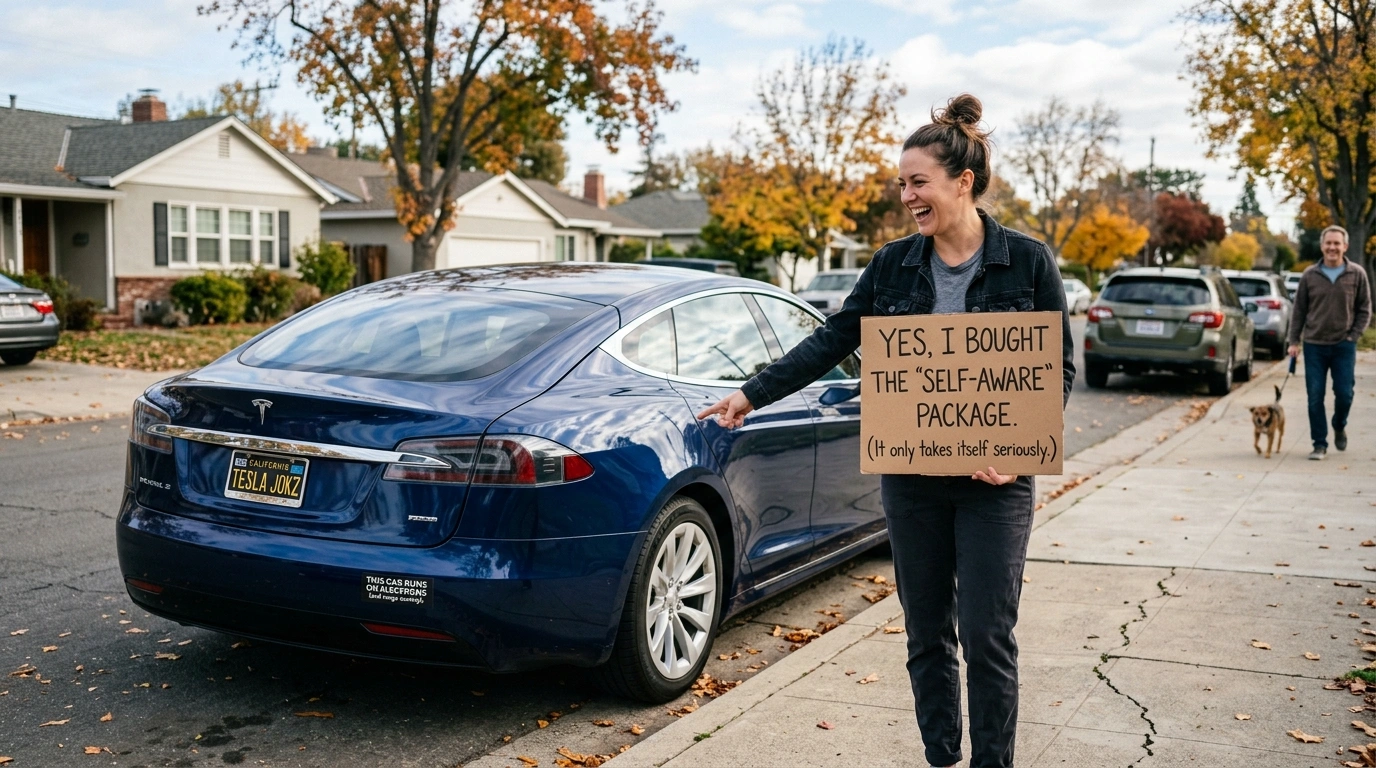 Tesla Jokes About Parking
