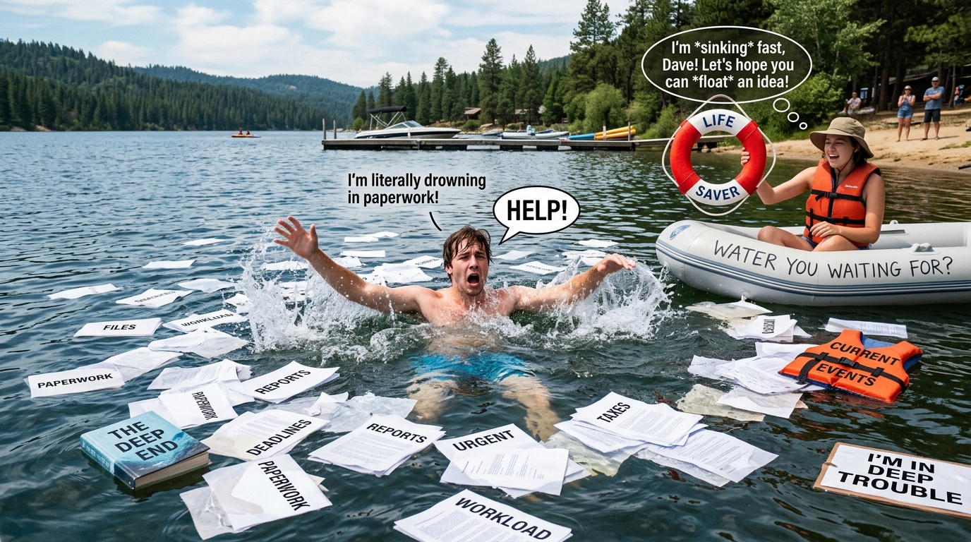Drowning Puns Captions