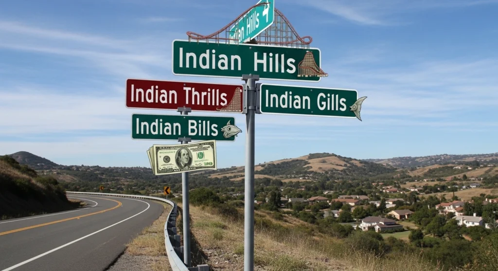indian hills sign puns
